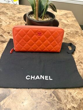 Chanel Matelasse Zip Around Continental Wallet & Dustbag